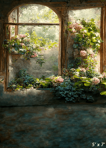 Outside Garden Courtyard Backdrop for Photography SBH0476