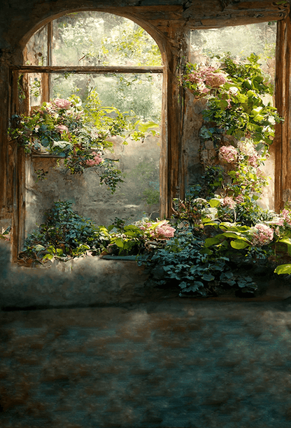 Outside Garden Courtyard Backdrop for Photography SBH0476