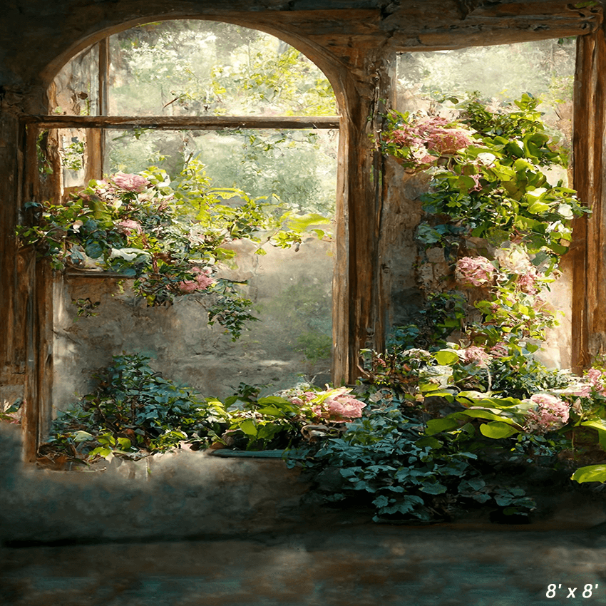 Outside Garden Courtyard Backdrop for Photography SBH0476