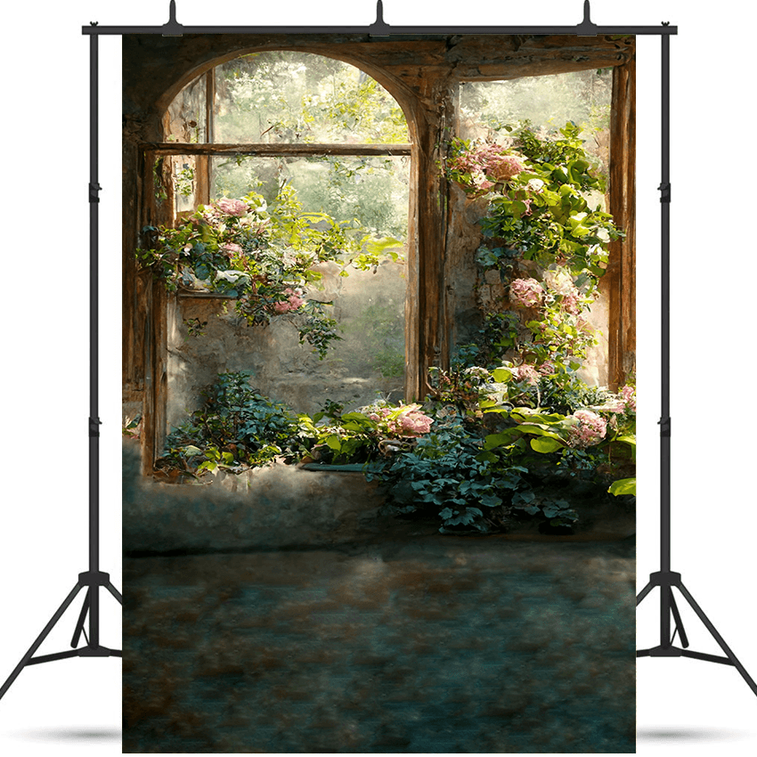 Outside Garden Courtyard Backdrop for Photography SBH0476