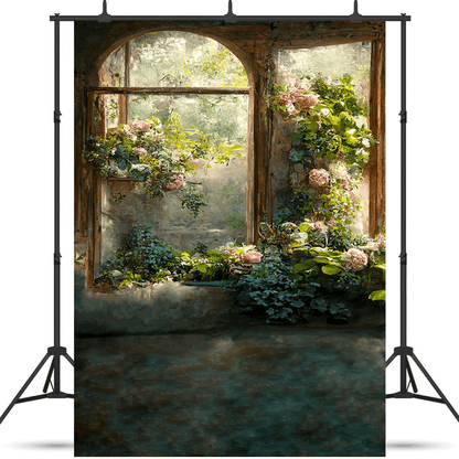 Outside Garden Courtyard Backdrop for Photography SBH0476