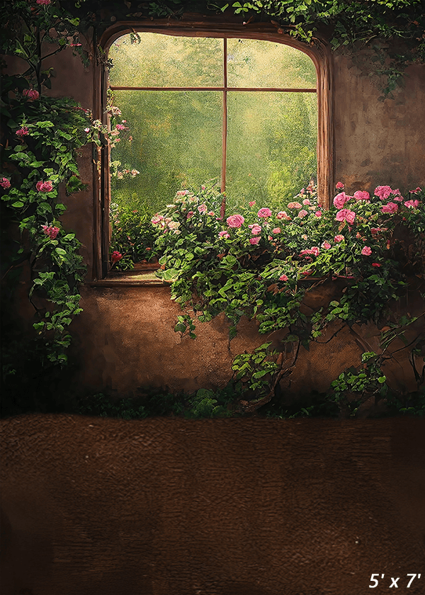 Overgrown Flowering Plants Backdrop for Photo SBH0482