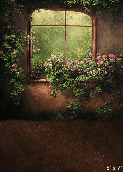 Overgrown Flowering Plants Backdrop for Photo SBH0482