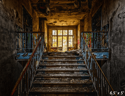 Abandoned Staircase Backdrop Graffiti Background SBH0488