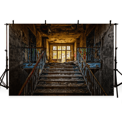Abandoned Staircase Backdrop Graffiti Background SBH0488