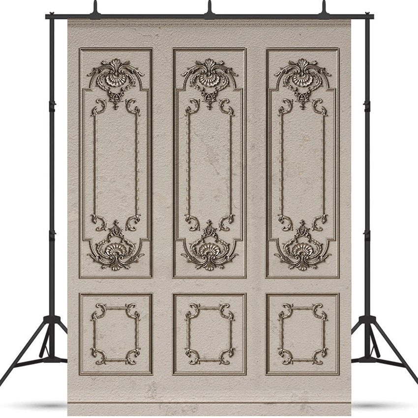 Beige White Classic Interior Wall Backdrop Background SBH0490