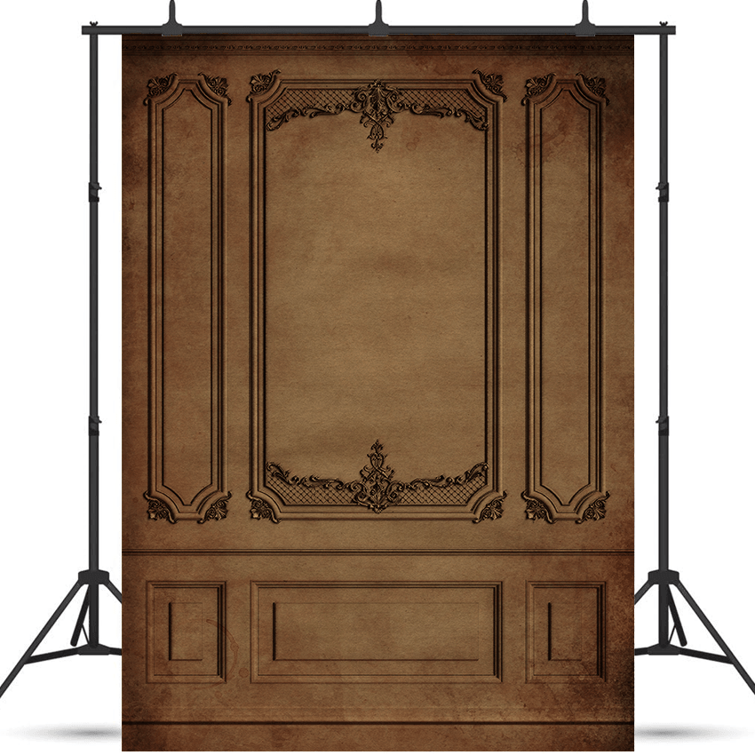 Vintage Brown Interior Wall  Backdrop for Photo SBH0492