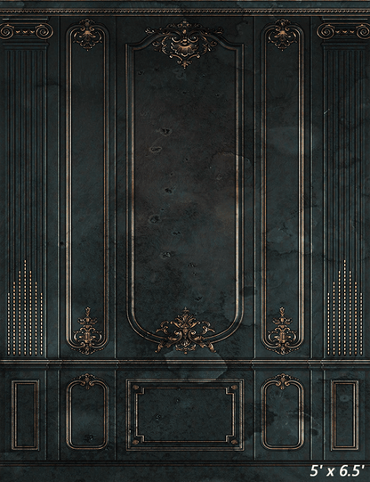 Vintage Green Interior Wall  Backdrop for Photo SBH0493