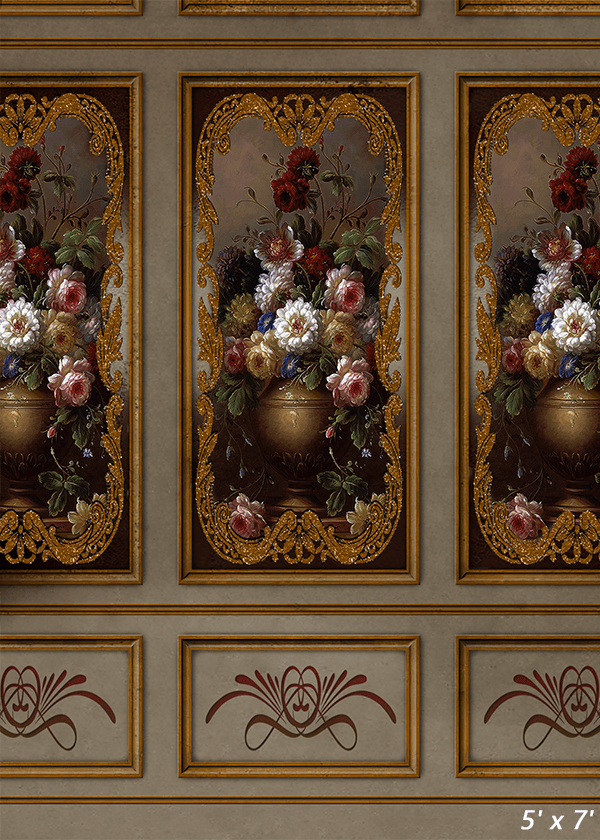 Ornate Gilt Oil Painting Fabric Backdrop for Photo SBH0497