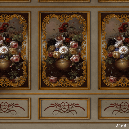 Ornate Gilt Oil Painting Fabric Backdrop for Photo SBH0497