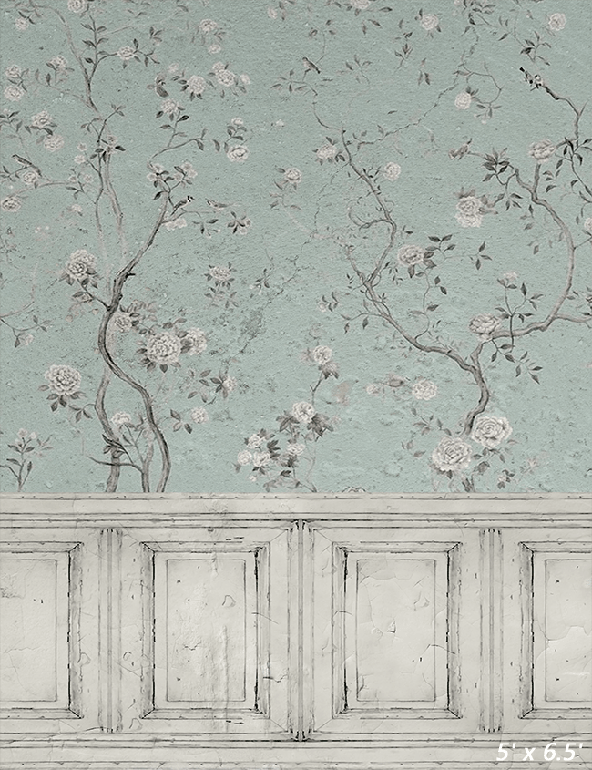 Blossom Blue Flower Fabric Backdrop for Photo SBH0499