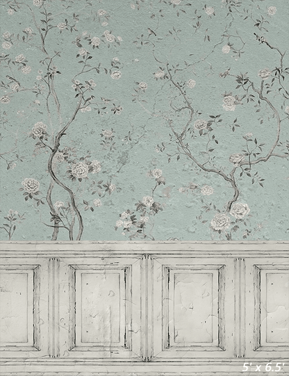 Blossom Blue Flower Fabric Backdrop for Photo SBH0499