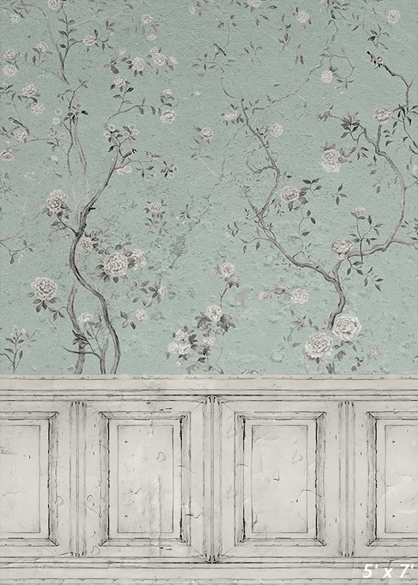 Blossom Blue Flower Fabric Backdrop for Photo SBH0499