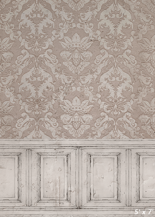 Retro Pink Floral Pattern Fabric Backdrop SBH0500