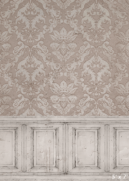 Retro Pink Floral Pattern Fabric Backdrop SBH0500