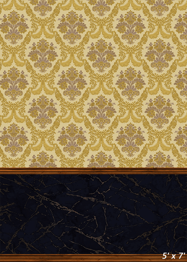 Golden Damask Pattern Seamless Backdrop for Photo SBH0503