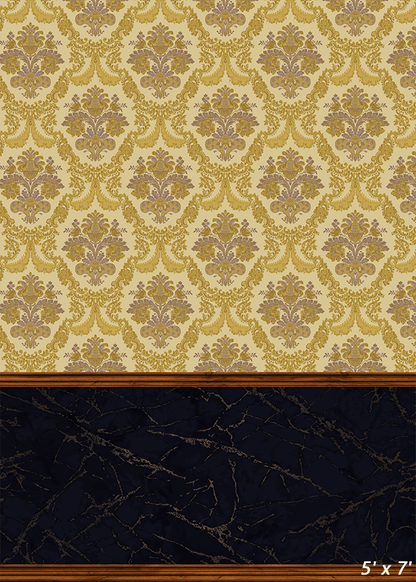 Golden Damask Pattern Seamless Backdrop for Photo SBH0503