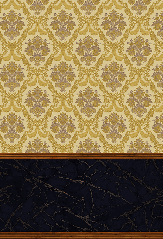 Golden Damask Pattern Seamless Backdrop for Photo SBH0503