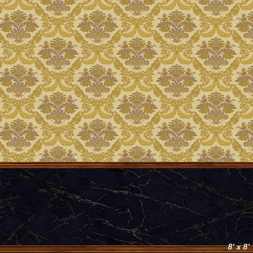 Golden Damask Pattern Seamless Backdrop for Photo SBH0503