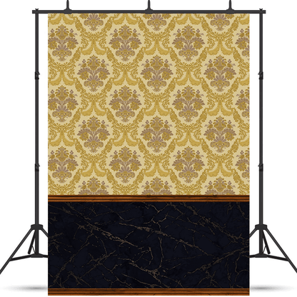Golden Damask Pattern Seamless Backdrop for Photo SBH0503