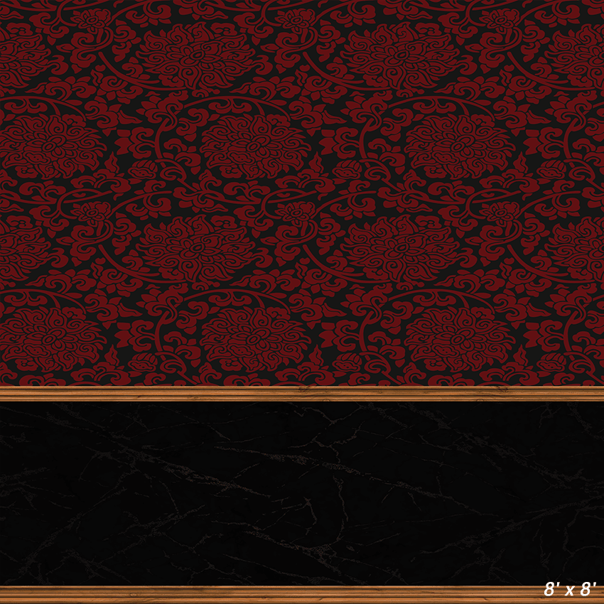 Red Damask Pattern Seamless Backdrop for Photo SBH0504