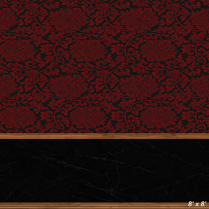 Red Damask Pattern Seamless Backdrop for Photo SBH0504