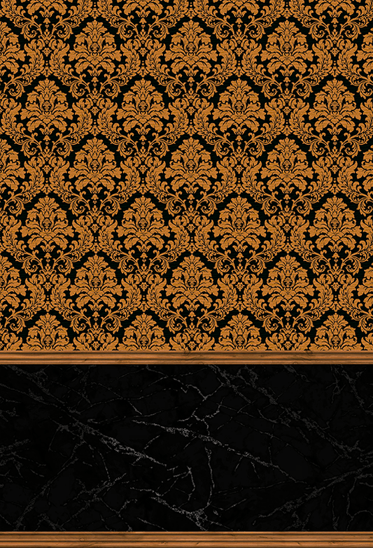 Golden Damask Pattern Fabric Backdrop Background SBH0505