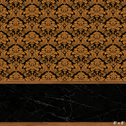 Golden Damask Pattern Fabric Backdrop Background SBH0505