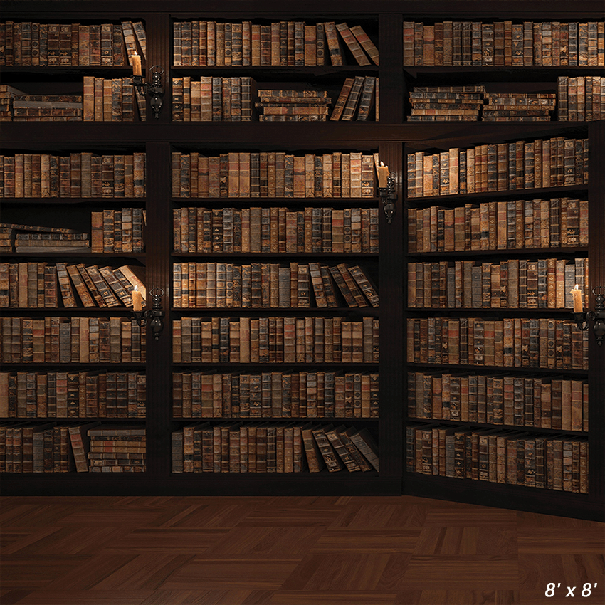 Vintage Library Bookshelf Backdrop for Photo Studio SBH0523