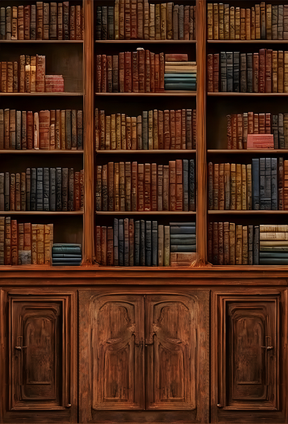 Old Wood Bookshelf Book Backdrop Background SBH0525