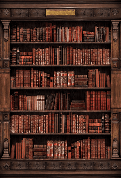 Library Antique Bookcase Fabric Backdrop SBH0529