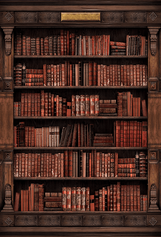 Library Antique Bookcase Fabric Backdrop SBH0529