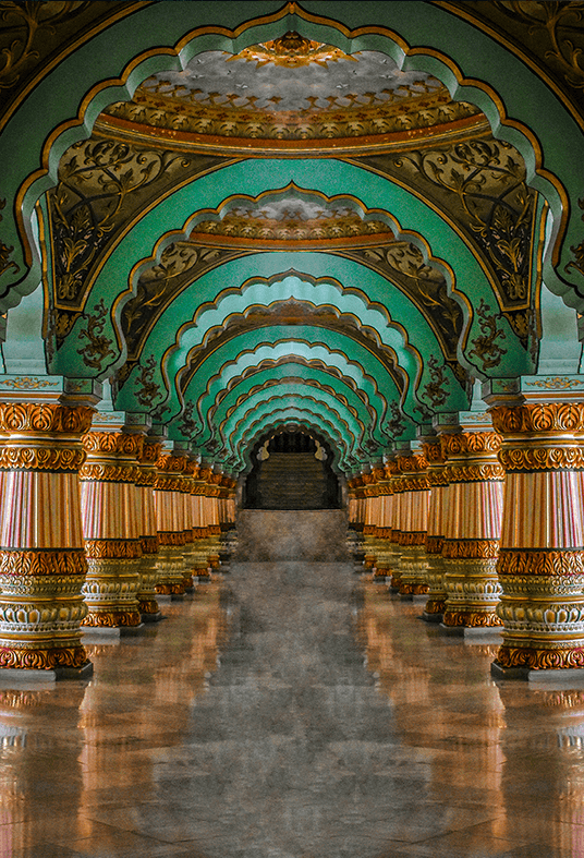 Grand Interiors of Mysore Palace Church Backdrop SBH0530