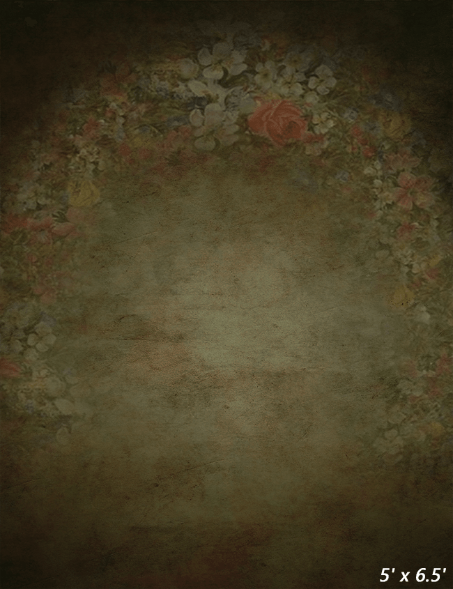 Green Vintage Abstract Floral Backdrop for Photo SBH0548