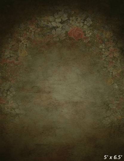 Green Vintage Abstract Floral Backdrop for Photo SBH0548