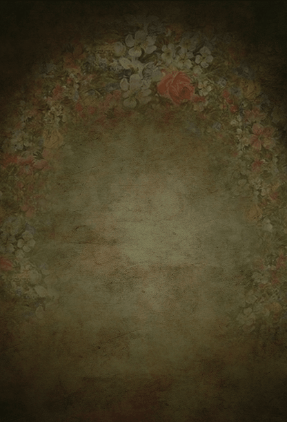 Green Vintage Abstract Floral Backdrop for Photo SBH0548