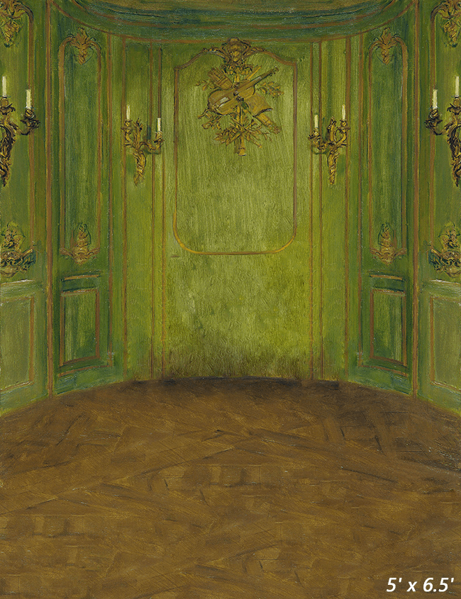 Green Retro Portrait Photo Background Backdrop SBH0560