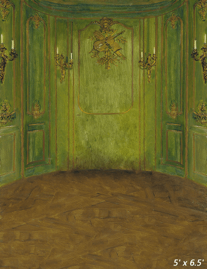 Green Retro Portrait Photo Background Backdrop SBH0560