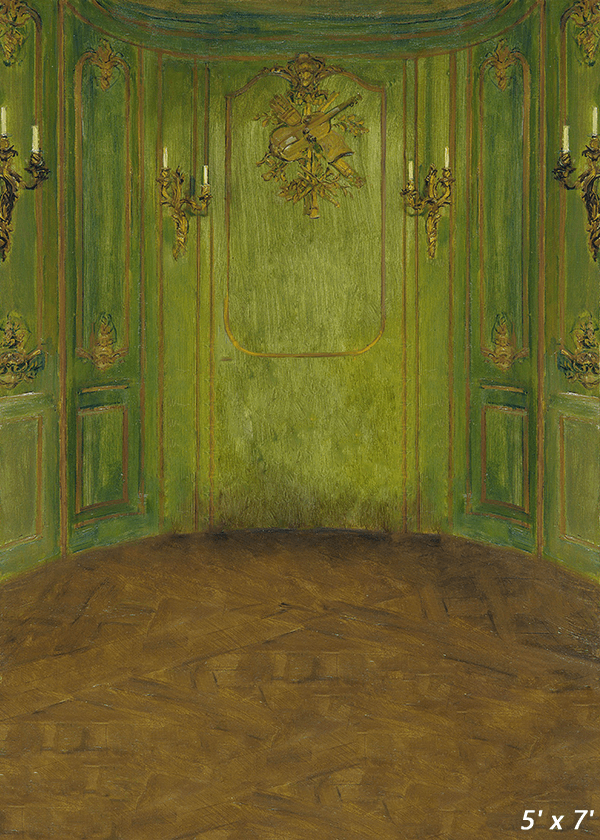 Green Retro Portrait Photo Background Backdrop SBH0560