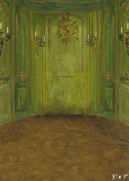 Green Retro Portrait Photo Background Backdrop SBH0560