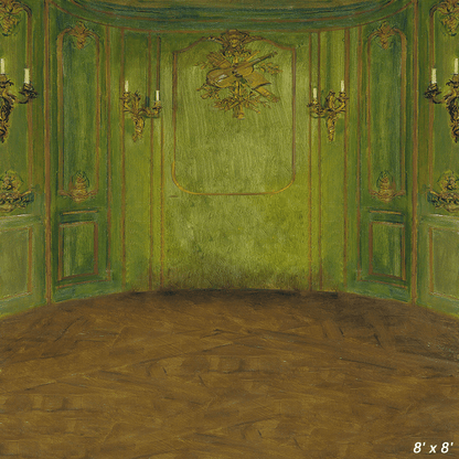 Green Retro Portrait Photo Background Backdrop SBH0560