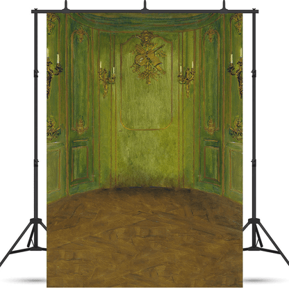 Green Retro Portrait Photo Background Backdrop SBH0560
