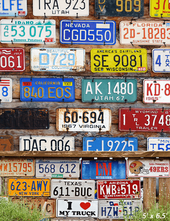 American Historical License Plate Background Backdrop SBH0569