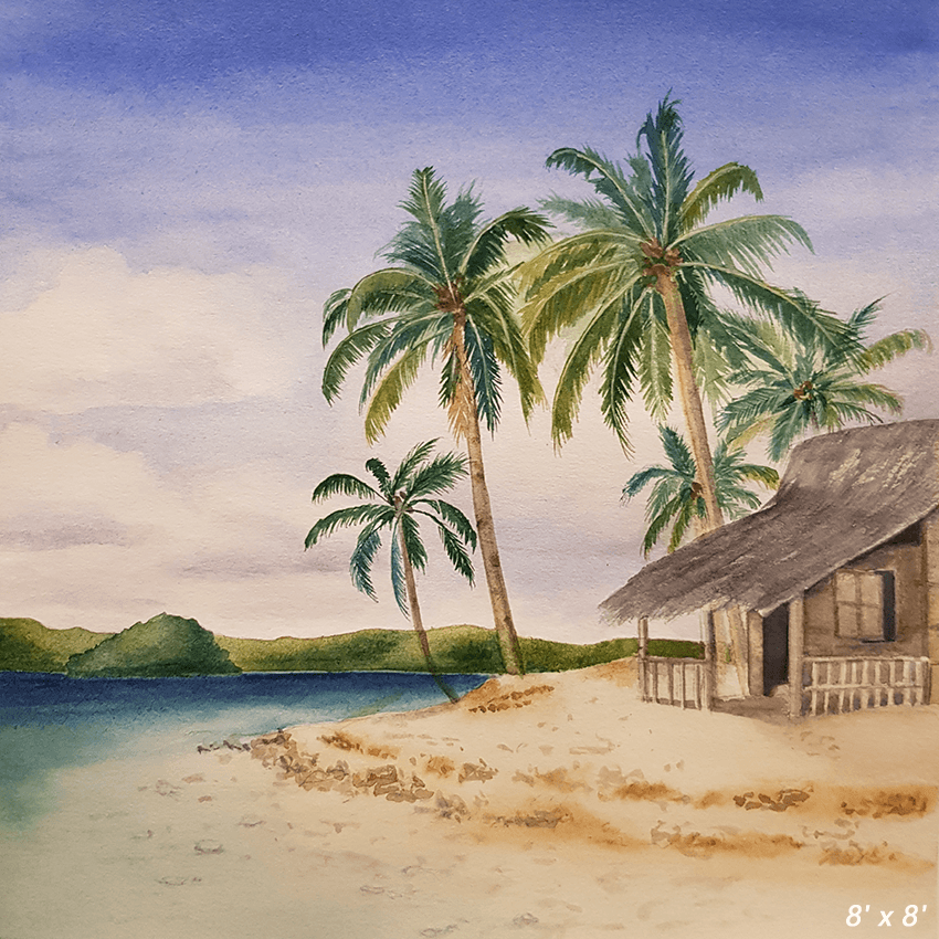 Tropical Paradise Landscape Backdrop for Photo SBH0583