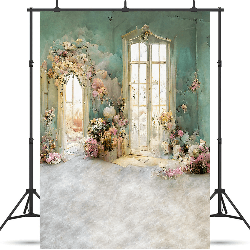 Vintage Room Oil Painting Flowers Backdrop Photo Studio SBH0586