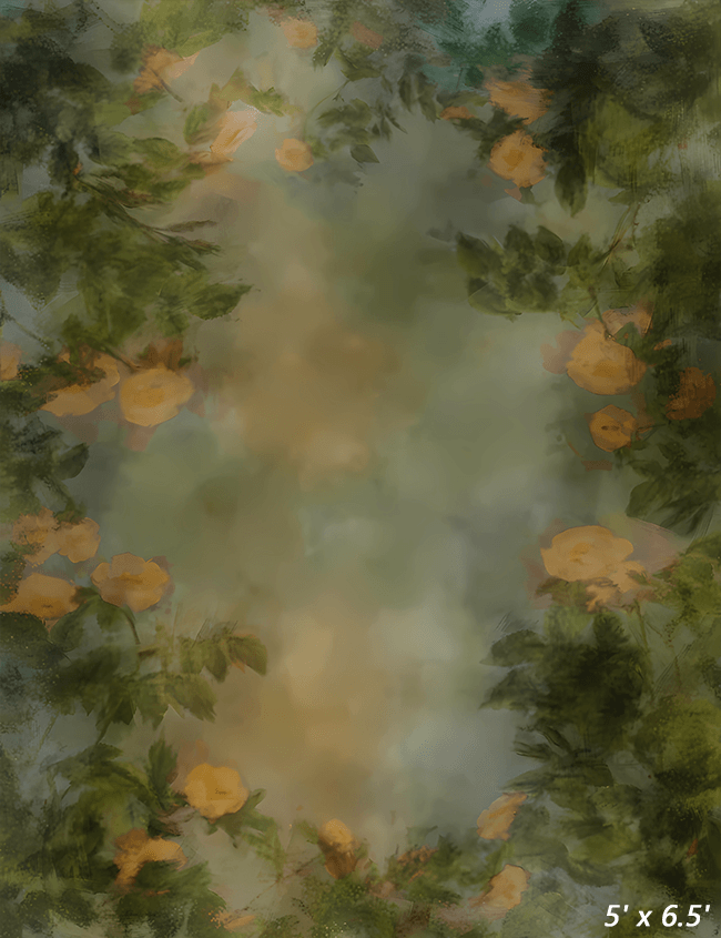 Fine Art Green Floral Background Backdrop SBH0600