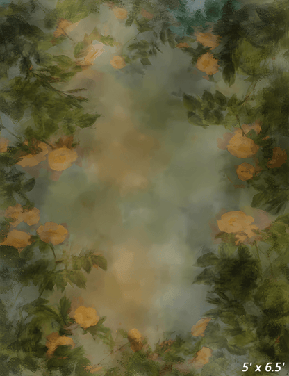 Fine Art Green Floral Background Backdrop SBH0600