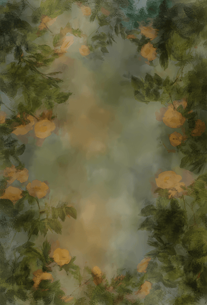 Fine Art Green Floral Background Backdrop SBH0600