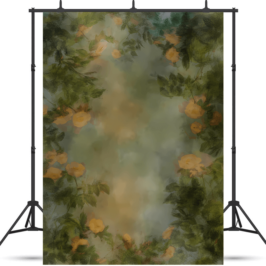 Fine Art Green Floral Background Backdrop SBH0600