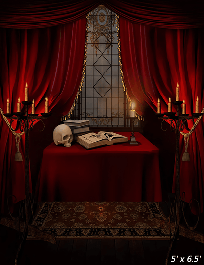 Nightmare Red Curtain Halloween Backdrop SBH0604